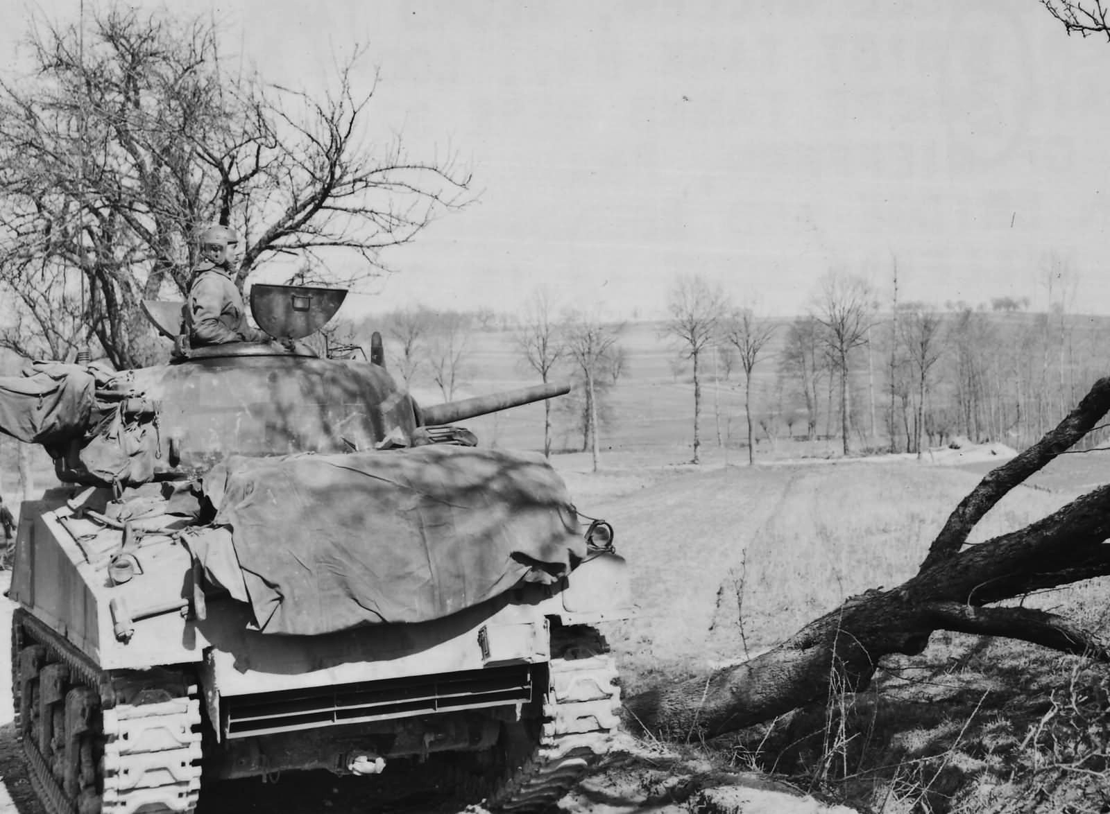 761st_Tank_Battalion_M4_Sherman_Supporting_the_103rd_ID_Nieffern_France_1945